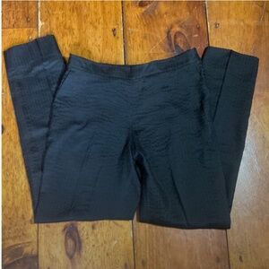 Akris Seersucker Pant Size 8 Black Pinstripe